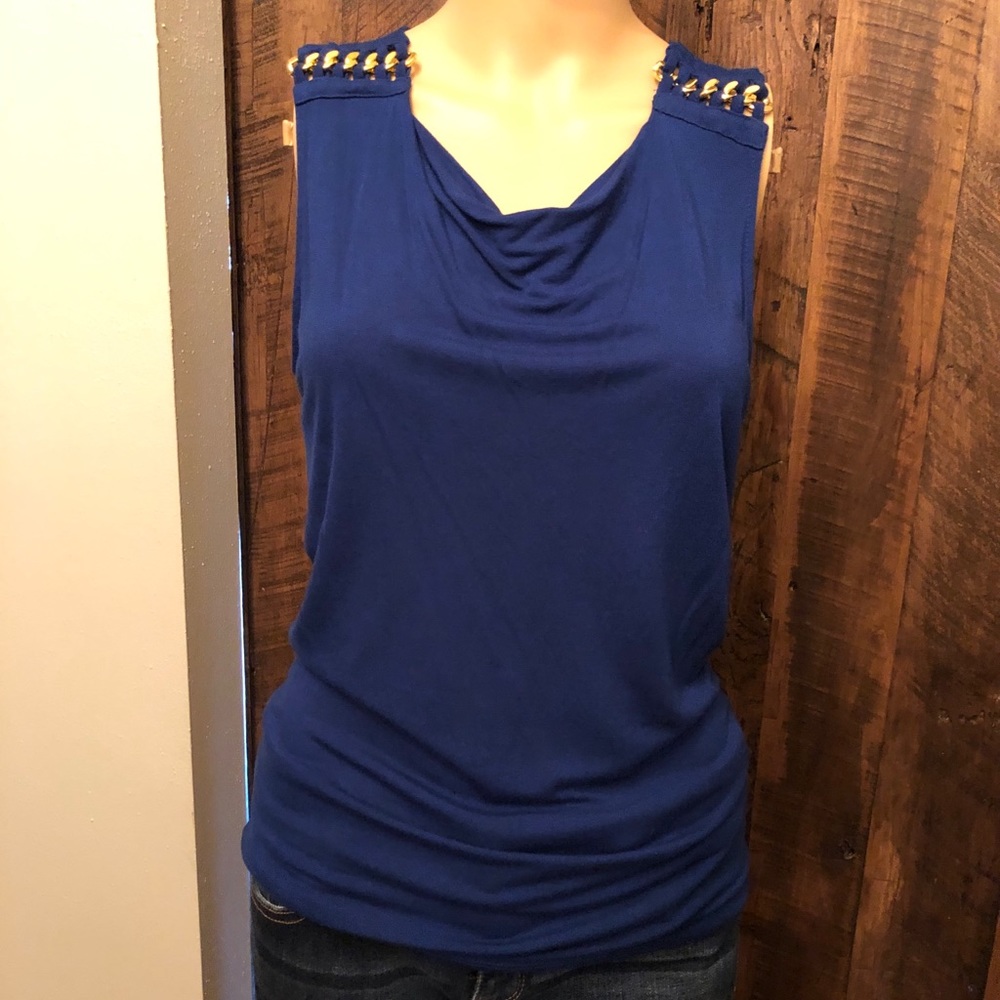 New York & Company Blue w/Gold Accents Top
